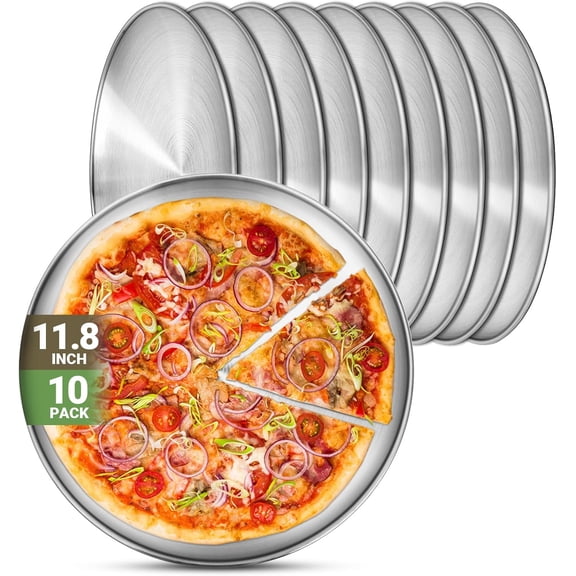 Stainless Steel Plates, 6 Pack 11.8 inch 304(18/8) Metal Food Serving Plate Set, Reusable Snack Eating Dishes Round Shatterproof Plate Silver BBQ Dinner Lunch Dinnerware Oven Dishwasher Safe