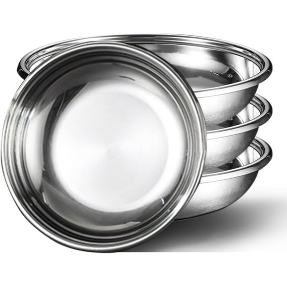 Stainless Steel Plates 9.4 Inches Metal Salad Dinner Plates Unbreakable Dinner Dishes Set for Kitchen Home Camping Outdoor Party BBQ (4 Pack)