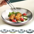 thumbnail image 1 of Stainless Steel Plates, Portable Tableware, Insulated Dish, Double Layered Design, for Hot Foods Cold Dishes, Heat Retention Serving | Army Green KTFgvq, 1 of 5