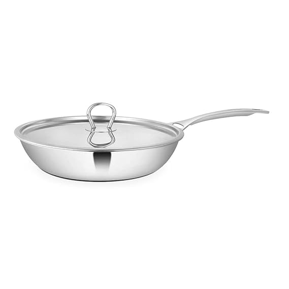 Stainless Steel Platinum Plain Heavy Weight Fry Pan, 24 cm