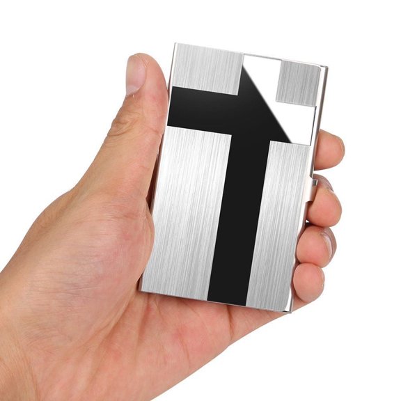 1-Pack Stainless Steel Pocket Business Card Holder – Sleek Metal Case for ID & Credit Cards, Durable Silver Wallet TIKA