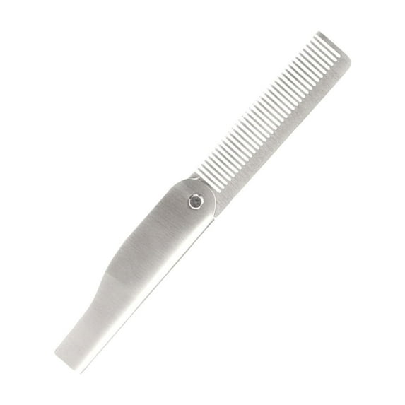 Portable Two Purpose Metal Folding Comb For Men Hair Styling And Beard Maintenance Tool