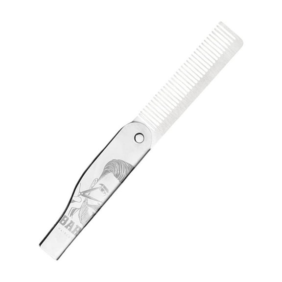 Portable Two Purpose Metal Folding Comb For Men Hair Styling And Beard Maintenance Tool