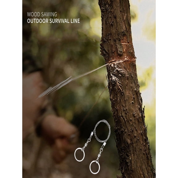 Stainless Steel Pocket Wire Saw, Compact Survival Hand Saw Tool for Camping Hunting Outdoor Emergency Gear, Portable Lightweight