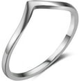 thumbnail image 1 of Stainless Steel Pointed Chevron Classical Simple Plain Statement Promise Ring, 1 of 3