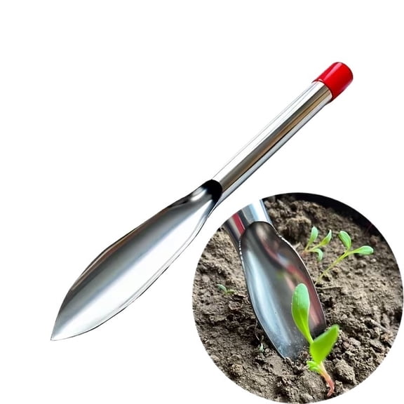 Stainless Steel Pointed Garden Trowel 12.59 Inch Manual Digging Tool for Weeding Potting Planting Flowers with Ergonomic Handle