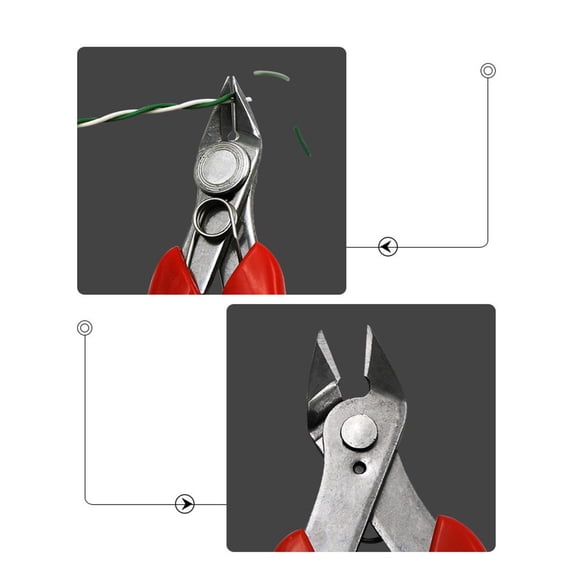 Stainless Steel Pointed Nose Pliers Pvc Red Handle Diagonal Thread Cutting Tools