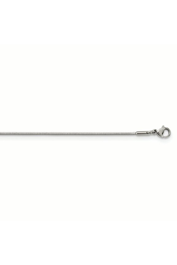 Stainless Steel Polished 1.2mm Square Snake 22-inch Chain