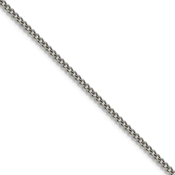 Stainless Steel Polished 1.5mm Curb Chain Necklace 22 Inch Chain Necklace for Women and Men