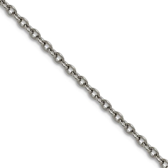 Stainless Steel Polished 1.9mm Cable Chain Necklace 18 Inch Chain Necklace for Women and Men