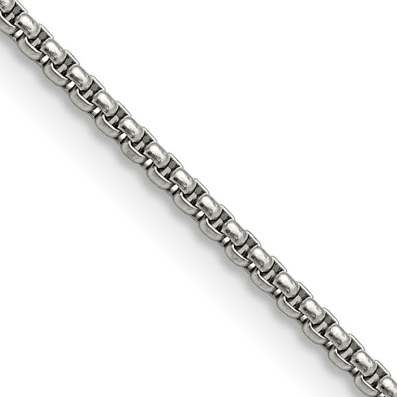 Stainless Steel Polished 2.2mm 16In Rounded Box Chain (16 X 2.2) Made In China srn655-16