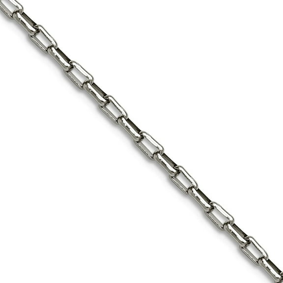 Stainless Steel Polished 2.2mm Fancy Box Paperclip Chain Necklace 22 Inch Chain Necklace for Women and Men