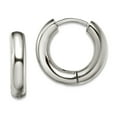 thumbnail image 1 of Stainless Steel Polished 3.5mm Hinged Hoop Earrings 15.5x17mm Wide 3.5mm Thick Hoop Earring for Women, 1 of 2