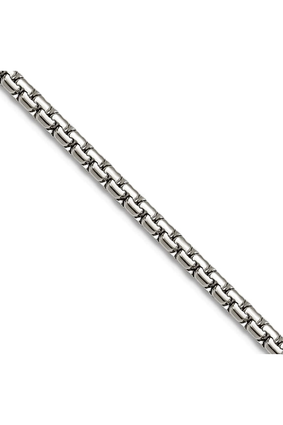 Stainless Steel Polished 3mm Flat Box Chain Necklace 18 Inch Chain Necklace for Women and Men