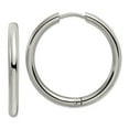 thumbnail image 1 of Stainless Steel Polished 3mm Hinged Hoop Earrings 30x30.5mm Wide 3mm Thick Hoop Earring for Women, 1 of 2