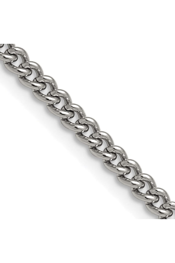 Stainless Steel Polished 4mm 24In Round Curb Chain (24 X 4) Made In China srn686-24