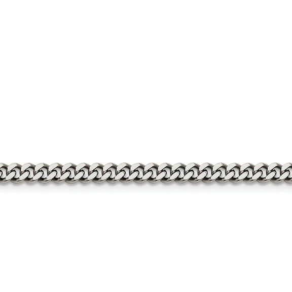 Stainless Steel Polished 4mm 30in Curb Chain; 30 inch; Lobster (Fancy) Clasp; for Adults and Teens; for Women and Men