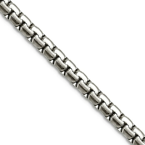 Stainless Steel Polished 4mm Flat Box Chain Necklace 18 Inch Chain Necklace for Women and Men