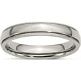 thumbnail image 1 of Stainless Steel Polished 4mm Grooved And Beaded Band (Size 8.5) Made In China sr97-8.5, 1 of 5