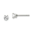 thumbnail image 1 of Chisel Stainless Steel Polished 4mm Heart CZ Stud Post Earrings, 1 of 3