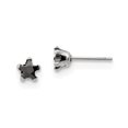 thumbnail image 1 of Stainless Steel Polished 5mm Black Star CZ Stud Post Earrings; for Adults and Teens; for Women and Men, 1 of 3