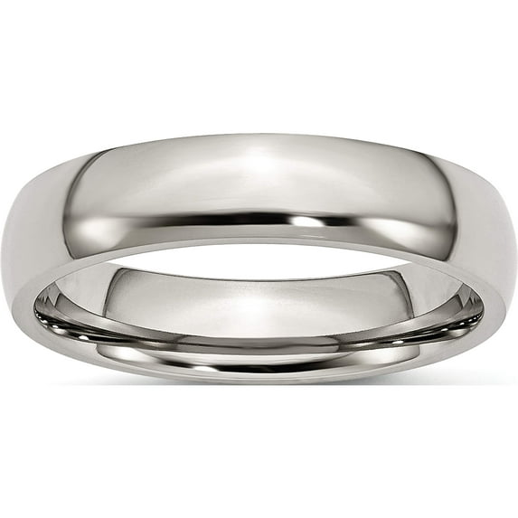 Stainless Steel Polished 5mm Half Round Band (Size 6) Made In China sr20-6