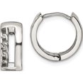 thumbnail image 1 of Stainless Steel Polished 6.5mm Huggie Hinged Hoop Earrings (13 X 15) Made In China sre1530, 1 of 5