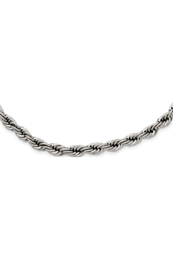 Chisel Stainless Steel Polished 6mm 20 inch Rope Chain