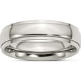 thumbnail image 1 of Stainless Steel Polished 6mm Ridged Edge Band (Size 6.5) Made In China sr35-6.5, 1 of 5