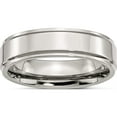 thumbnail image 1 of Stainless Steel Polished 6mm Ridged Edge Band (Size 8) Made In China sr102-8, 1 of 5