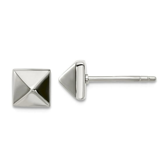 Stainless Steel Polished 6mm Stud Post Earrings 6x6mm Wide Stud Earring for Women