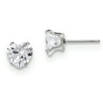thumbnail image 1 of Stainless Steel Polished 7mm Heart CZ Stud Post Earrings, 1 of 6