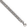 thumbnail image 1 of Stainless Steel Polished 9in Double Curb Chain Chain Chain ; Lobster (Fancy) Clasp; for Adults and Teens; for Women and Men, 1 of 1