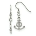 thumbnail image 1 of Stainless Steel Polished Anchor Dangle Shepherd Hook Earrings, 1 of 6