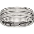 thumbnail image 1 of Stainless Steel Polished And Hammered 8mm Grooved Band (Size 8.5) Made In China sr529-8.5, 1 of 5