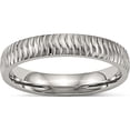 thumbnail image 1 of Stainless Steel Polished And Textured 4mm Band (Size 7) Made In China sr492-7, 1 of 5