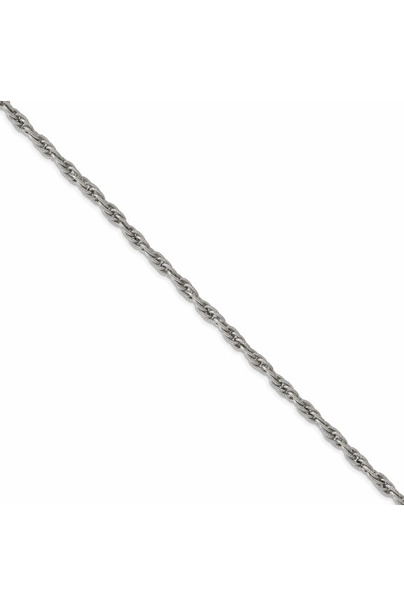 Stainless Steel Polished And Textured 5mm 19.25 Fancy Link Chain (19.25 X 5) Made In China -Jewelry By Sweet Pea