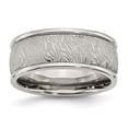 thumbnail image 1 of Stainless Steel Polished And Textured 9mm Rounded Edge Ring (Size 12) Made In China sr395-12, 1 of 4