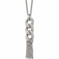 thumbnail image 1 of Stainless Steel Polished And Textured Chain Dangle With 2In Ext Necklace Made In China -Jewelry By Sweet Pea, 1 of 9