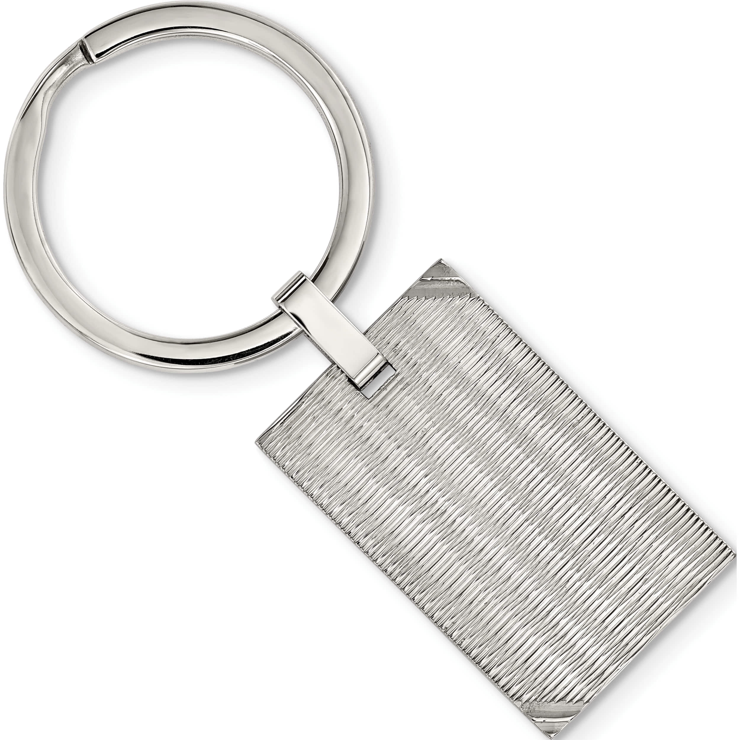 Stainless Steel Polished And Textured Key Ring (60.1 X 20.5) Made In China srk157