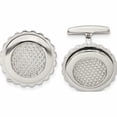 thumbnail image 1 of Stainless Steel Polished And Textured Round Cufflinks Made In China -Jewelry By Sweet Pea, 1 of 6