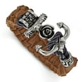 thumbnail image 1 of Stainless Steel Polished Antiqued Brown Leather Anchor Toggle Chain ; for Adults and Teens; for Women and Men, 1 of 1