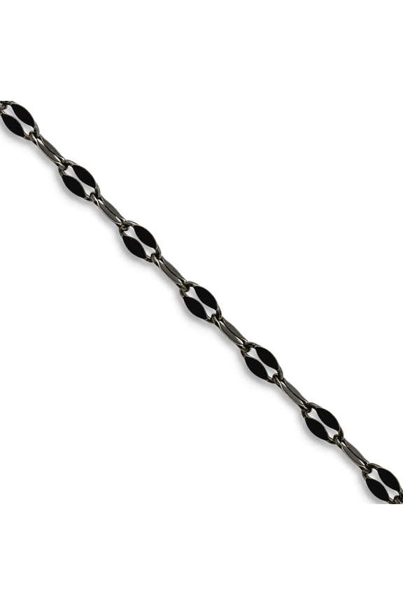 Stainless Steel Polished Antiqued Fancy Lobster Closure 2.50mm Oxidized Fancy Chain Necklace 20 Inch Chain Necklace for