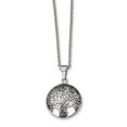 thumbnail image 1 of Stainless Steel Polished Antiqued Tree Of Life Necklace - 20 Inch - Measures 24.59mm Wide, 1 of 2