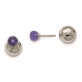 thumbnail image 1 of Finest Gold Stainless Steel Polished Ball with Blue Glass Reversible Ball Post Earrings, 1 of 2