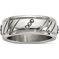 thumbnail image 1 of Stainless Steel Polished Beaded And Grooved 8mm Band (Size 10.5) Made In China sr594-10.5, 1 of 5