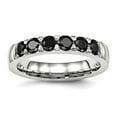 thumbnail image 1 of Stainless Steel Polished Black Cubic Zirconia 4.00mm Band Ring Size 10-Band Style-Ring for Women and Men, 1 of 2