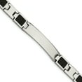 thumbnail image 1 of Stainless Steel Polished Black Carbon Fiber Inlay 8.5in Bracelet, 1 of 3