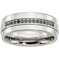 thumbnail image 1 of Stainless Steel Polished & Black Diamonds 8mm Band, 1 of 11