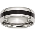 thumbnail image 1 of Stainless Steel Polished Black Enamel 8mm Beveled Edge Band (Size 8) Made In China sr122-8, 1 of 5